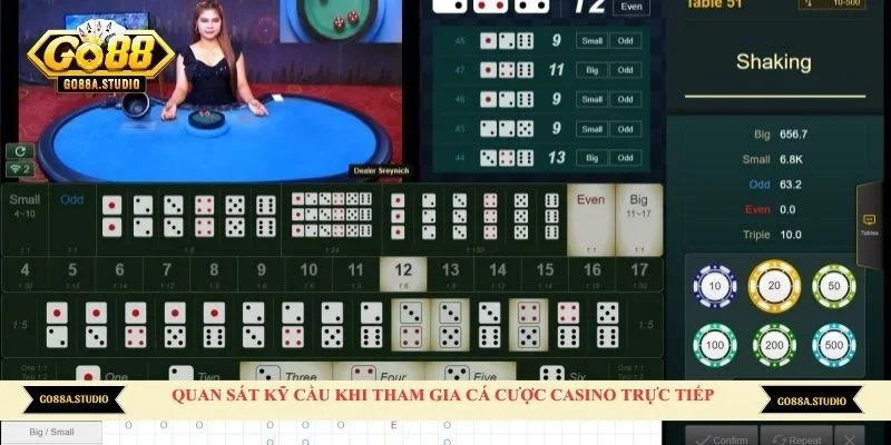 Quan sát kỹ cầu khi tham gia cá cược casino trực tiếp