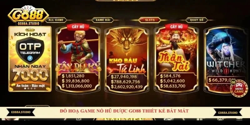 Đồ hoạ game nổ hũ được Go88 thiết kế bắt mắt