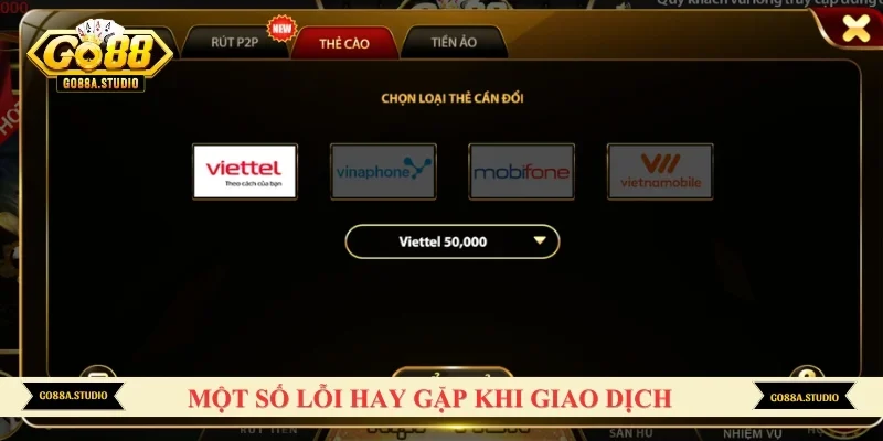 Một số lỗi hay gặp khi giao dịch